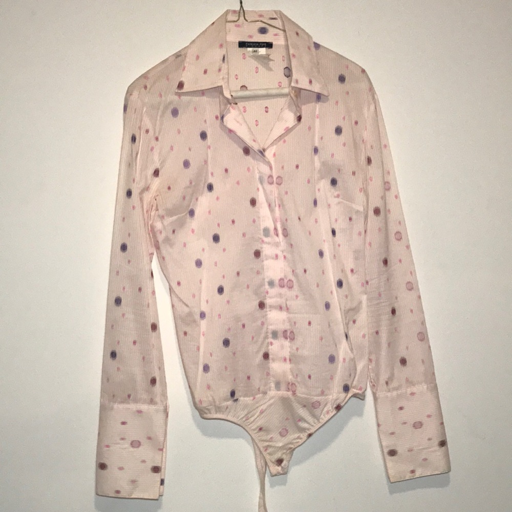 Patrizia Pepe pink pattern button down shirt 44